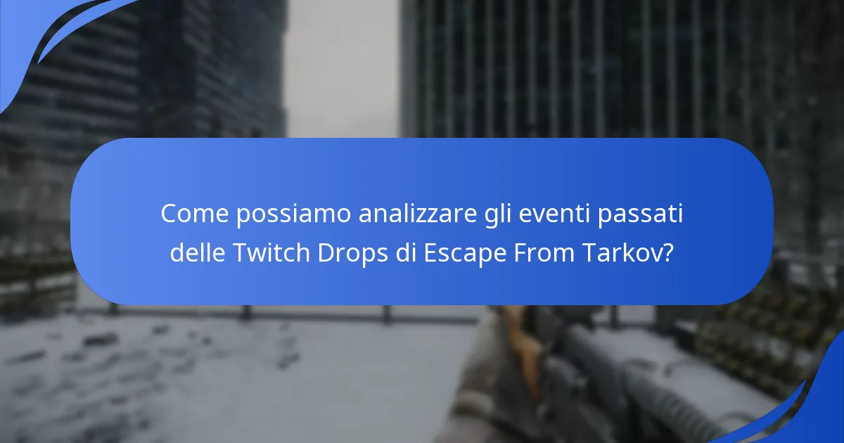 Come possiamo analizzare gli eventi passati delle Twitch Drops di Escape From Tarkov?