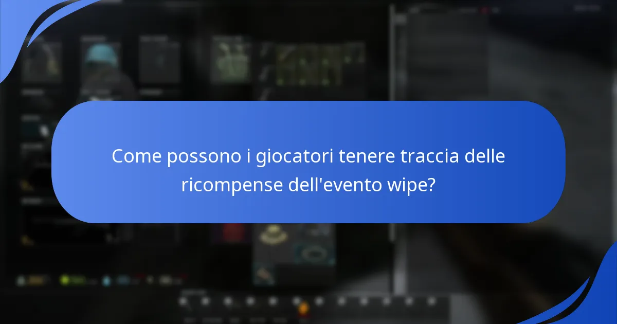 Come possono i giocatori tenere traccia delle ricompense dell'evento wipe?