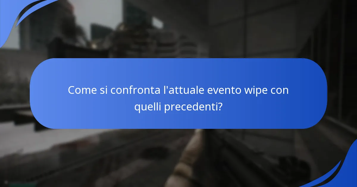 Come si confronta l'attuale evento wipe con quelli precedenti?