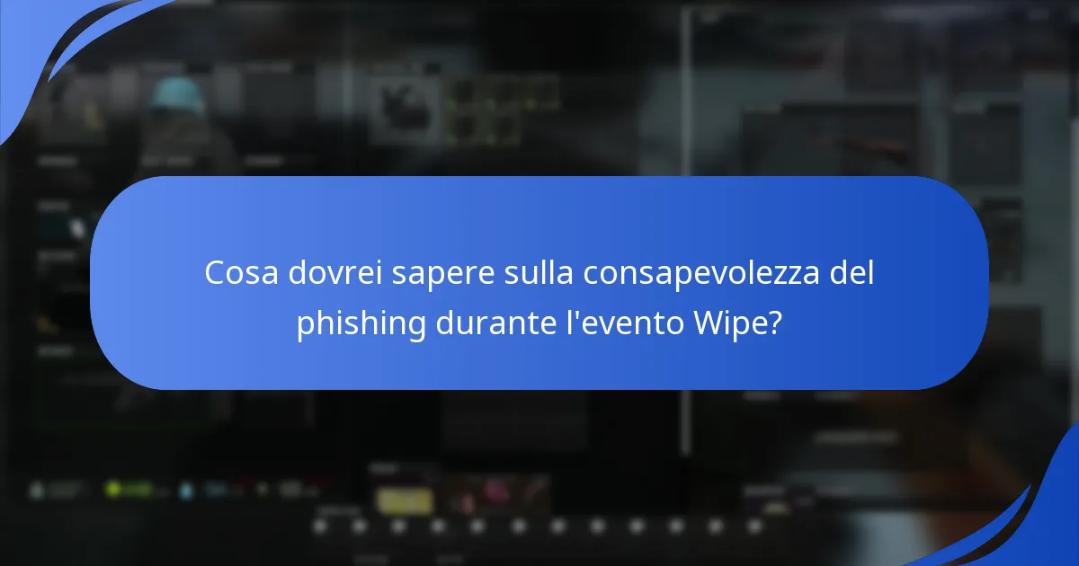 Cosa dovrei sapere sulla consapevolezza del phishing durante l'evento Wipe?