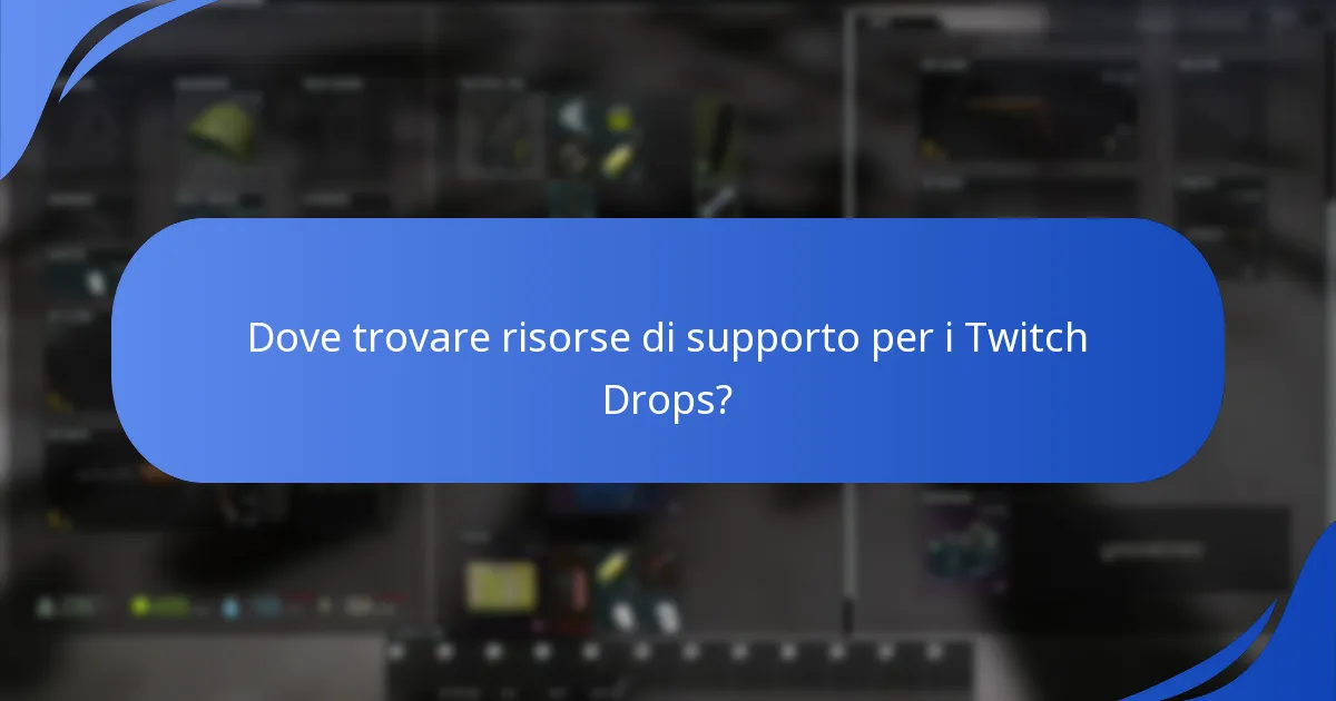 Dove trovare risorse di supporto per i Twitch Drops?
