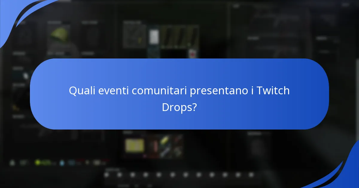 Quali eventi comunitari presentano i Twitch Drops?