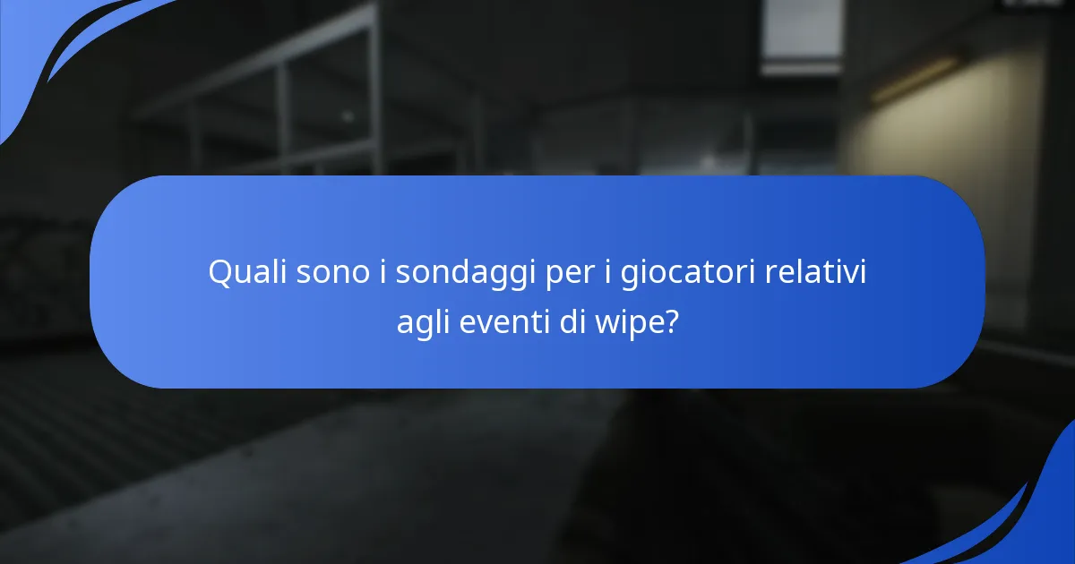 Quali sono i sondaggi per i giocatori relativi agli eventi di wipe?